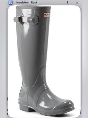 Hunter Glossy Gray Tall Rain Boots